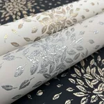 Antonina Vella Petite Leaves wallpaper, color Black & Gold, SKU MD7102