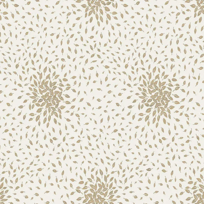 Antonina Vella Petite Leaves wallpaper, color Cream & Gold, SKU MD7103