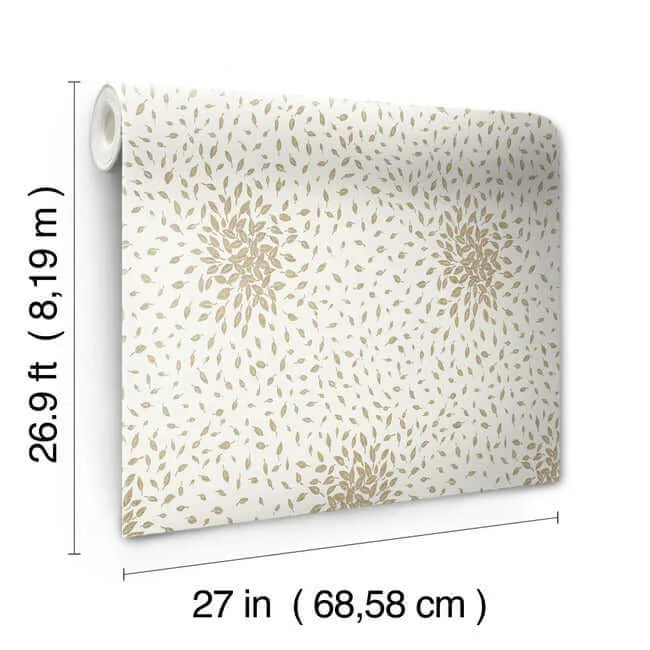 Antonina Vella Petite Leaves - Cream & Gold Wallpaper | Buy Online Antonina Vella Petite Leaves wallpaper, color Cream & Gold, SKU MD7103