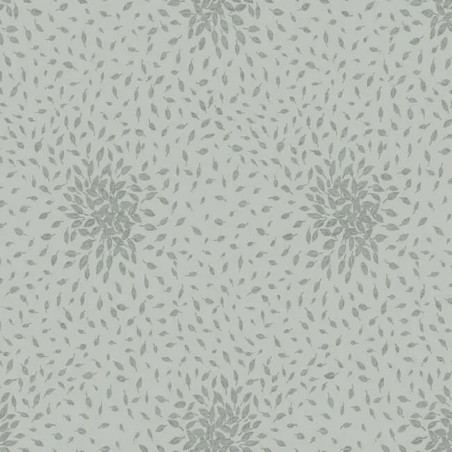 Antonina Vella Petite Leaves wallpaper, color Eucalyptus & Silver, SKU MD7104