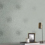 Antonina Vella Petite Leaves - Eucalyptus & Silver Wallpaper | Buy Online Antonina Vella Petite Leaves wallpaper, color Eucalyptus & Silver, SKU MD7104