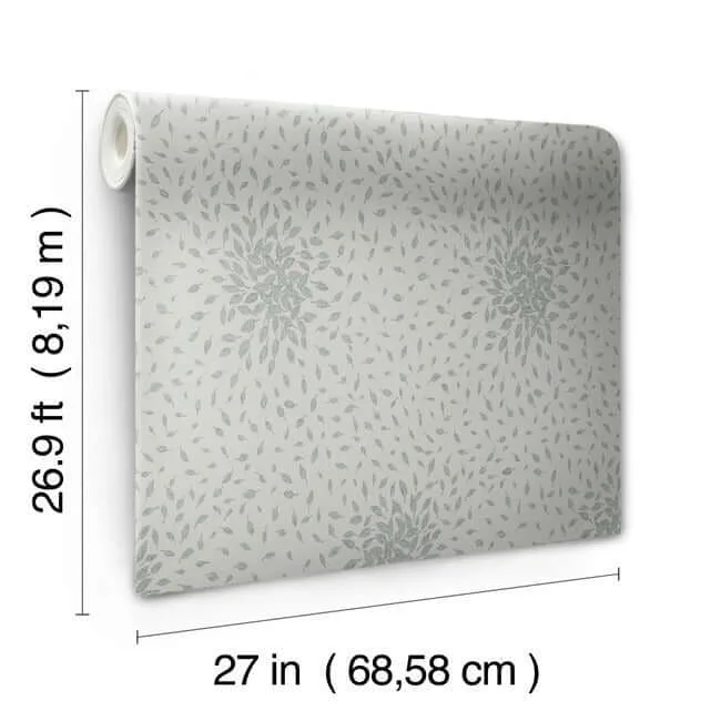 Antonina Vella Petite Leaves - Eucalyptus & Silver Wallpaper | Buy Online Antonina Vella Petite Leaves wallpaper, color Eucalyptus & Silver, SKU MD7104