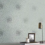 Antonina Vella Petite Leaves wallpaper, color Spa & Silver, SKU MD7101