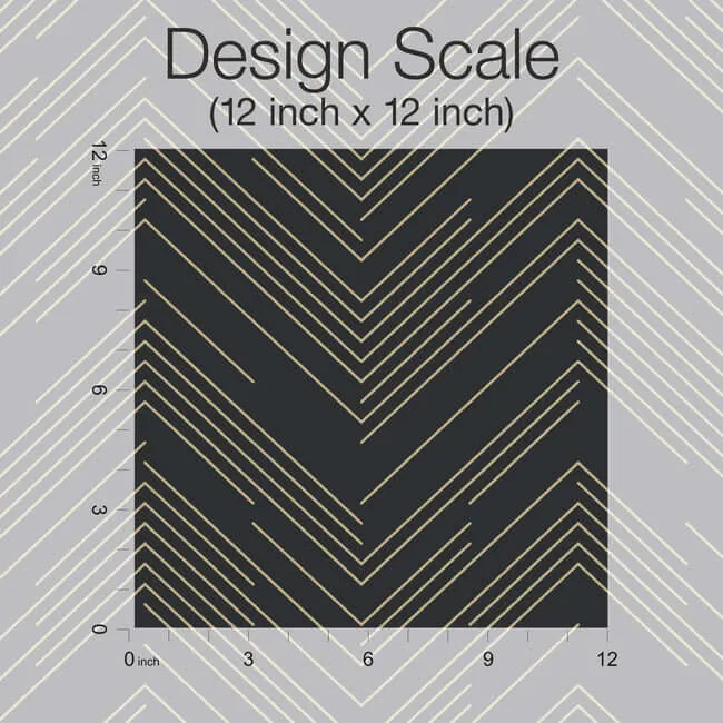 Antonina Vella Polished Chevron - Black & Gold Wallpaper | Buy Online Antonina Vella Polished Chevron wallpaper, color Black & Gold, SKU MD7221