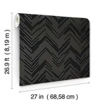 Antonina Vella Polished Chevron - Black & Gold Wallpaper | Buy Online Antonina Vella Polished Chevron wallpaper, color Black & Gold, SKU MD7221