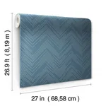 Antonina Vella Polished Chevron - Blue & Silver Wallpaper | Buy Online Antonina Vella Polished Chevron wallpaper, color Blue & Silver, SKU MD7224