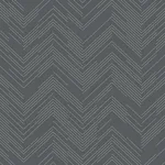Antonina Vella Polished Chevron wallpaper, color Charcoal & Silver, SKU MD7226