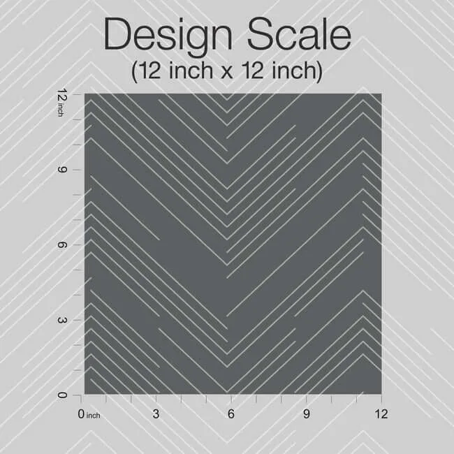 Antonina Vella Polished Chevron wallpaper, color Charcoal & Silver, SKU MD7226
