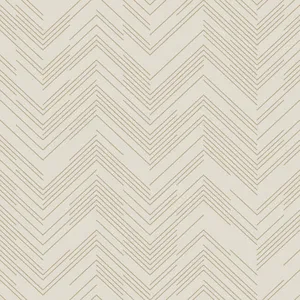 Antonina Vella Polished Chevron wallpaper, color Cream & Gold, SKU MD7225