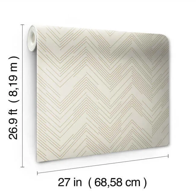 Antonina Vella Polished Chevron - Cream & Gold Wallpaper | Buy Online Antonina Vella Polished Chevron wallpaper, color Cream & Gold, SKU MD7225