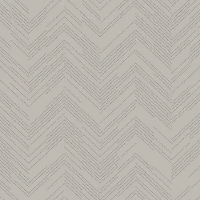 Antonina Vella Polished Chevron wallpaper, color Taupe & Silver, SKU MD7227