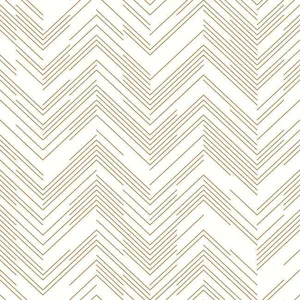 Antonina Vella Polished Chevron wallpaper, color White & Gold, SKU MD7222
