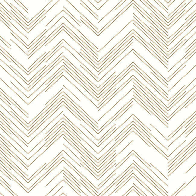 Antonina Vella Polished Chevron wallpaper, color White & Gold, SKU MD7222