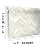 Antonina Vella Polished Chevron wallpaper, color White & Gold, SKU MD7222