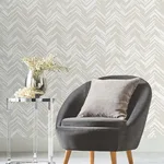 Antonina Vella Polished Chevron wallpaper, color White & Gold, SKU MD7222