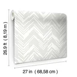 Antonina Vella Polished Chevron - White & Silver Wallpaper | Buy Online Antonina Vella Polished Chevron wallpaper, color White & Silver, SKU MD7223