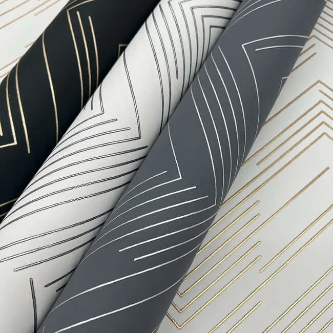 Antonina Vella Polished Chevron - White & Silver Wallpaper | Buy Online Antonina Vella Polished Chevron wallpaper, color White & Silver, SKU MD7223