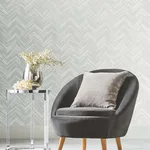Antonina Vella Polished Chevron - White & Silver Wallpaper | Buy Online Antonina Vella Polished Chevron wallpaper, color White & Silver, SKU MD7223