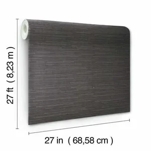 Antonina Vella Ribbon Bamboo wallpaper, color Black & Silver Metallic, SKU DD3835