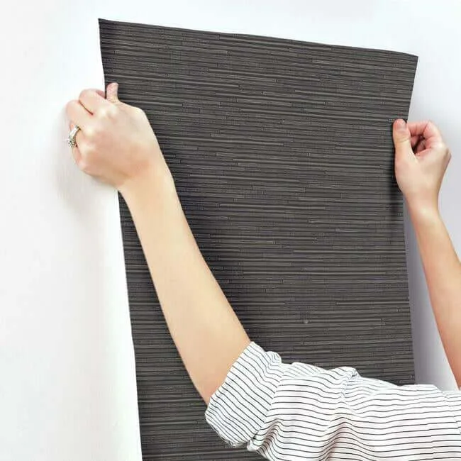 Antonina Vella Ribbon Bamboo - Black & Silver Metallic Wallpaper | Buy Online Antonina Vella Ribbon Bamboo wallpaper, color Black & Silver Metallic, SKU DD3835