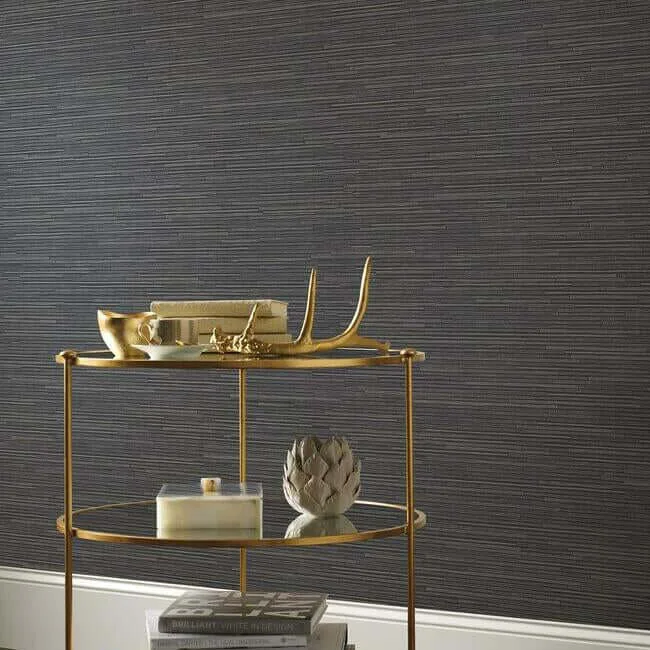 Antonina Vella Ribbon Bamboo - Black & Silver Metallic Wallpaper | Buy Online Antonina Vella Ribbon Bamboo wallpaper, color Black & Silver Metallic, SKU DD3835