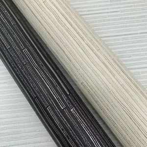 Antonina Vella Ribbon Bamboo wallpaper, color White & Silver Metallic, SKU DD3833