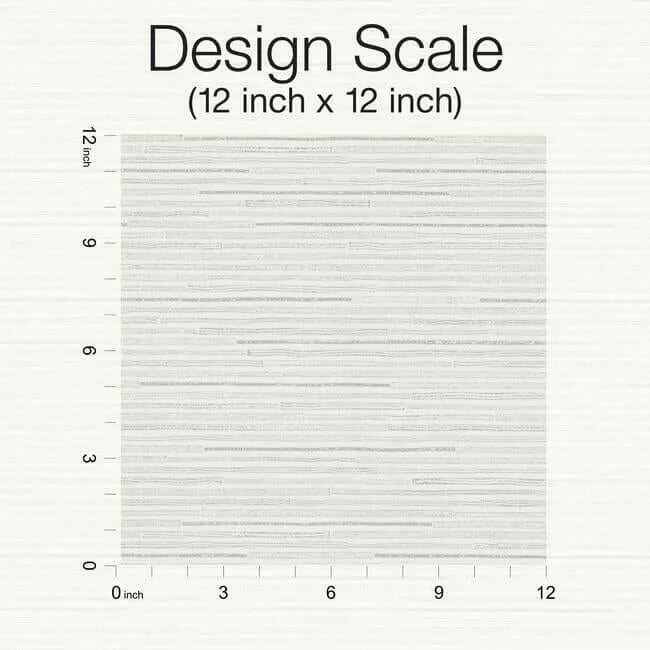 Antonina Vella Ribbon Bamboo wallpaper, color White & Silver Metallic, SKU DD3833