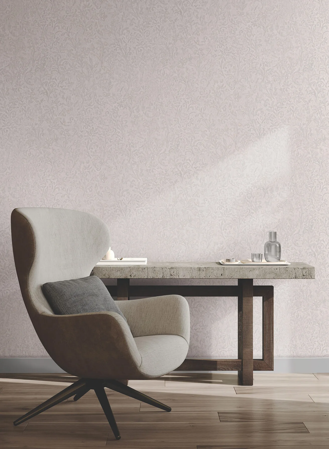 Antonina Vella Sculpted Floral wallpaper, color Aqua, SKU MA35529
