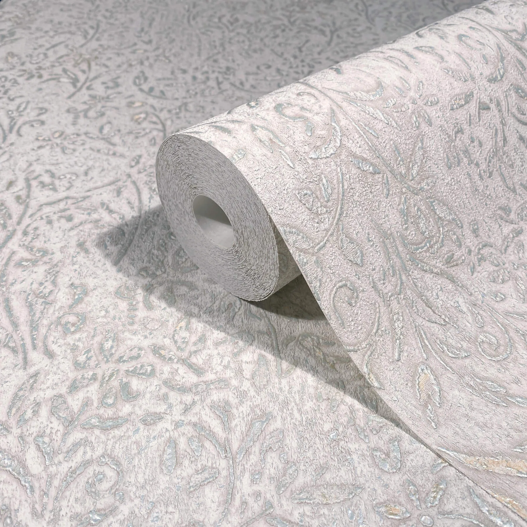 Antonina Vella Sculpted Floral wallpaper, color Aqua, SKU MA35529