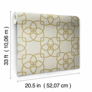 Antonina Vella Serendipity wallpaper, color Cream & Gold Metallic, SKU Y6200202