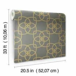 Antonina Vella Serendipity wallpaper, color Grey & Gold Metallic, SKU Y6200204