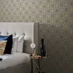Antonina Vella Serendipity - Grey & Gold Metallic Wallpaper | Buy Online Antonina Vella Serendipity wallpaper, color Grey & Gold Metallic, SKU Y6200204