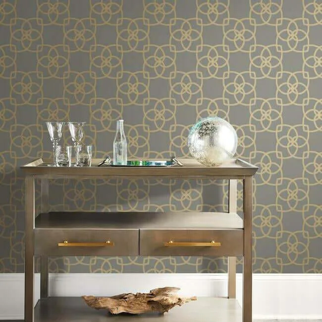 Antonina Vella Serendipity - Grey & Gold Metallic Wallpaper | Buy Online Antonina Vella Serendipity wallpaper, color Grey & Gold Metallic, SKU Y6200204