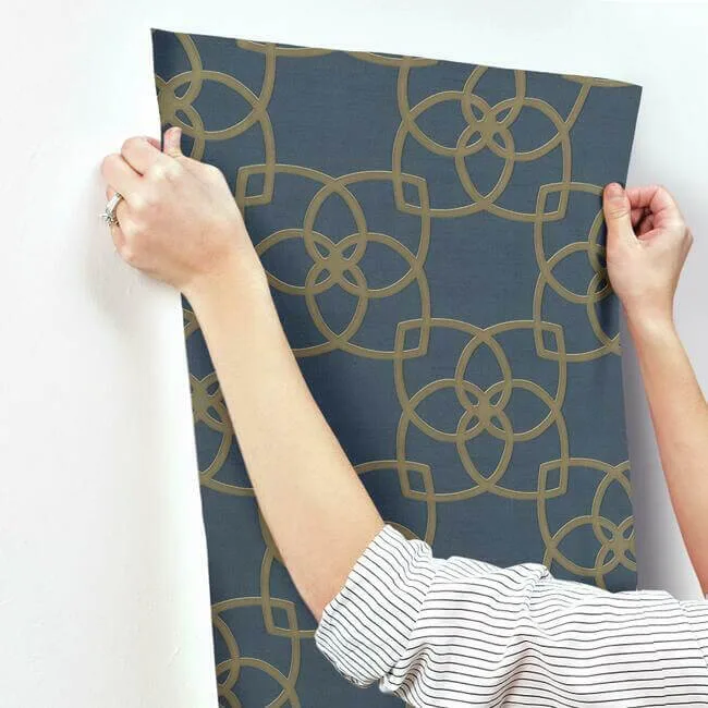 Antonina Vella Serendipity wallpaper, color Navy, SKU DD3711