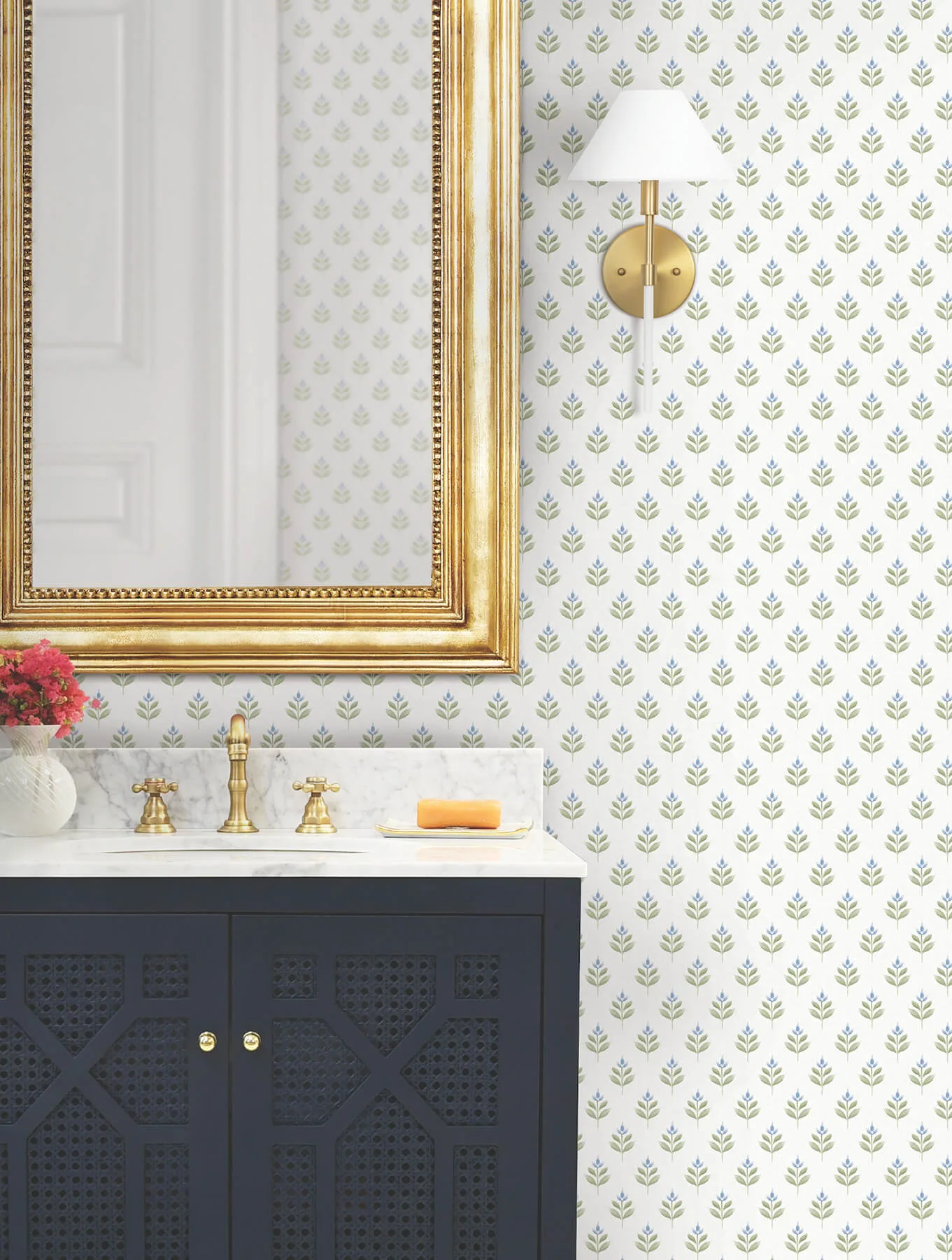 Antonina Vella Serene Villa wallpaper, color Moss, SKU LL3237