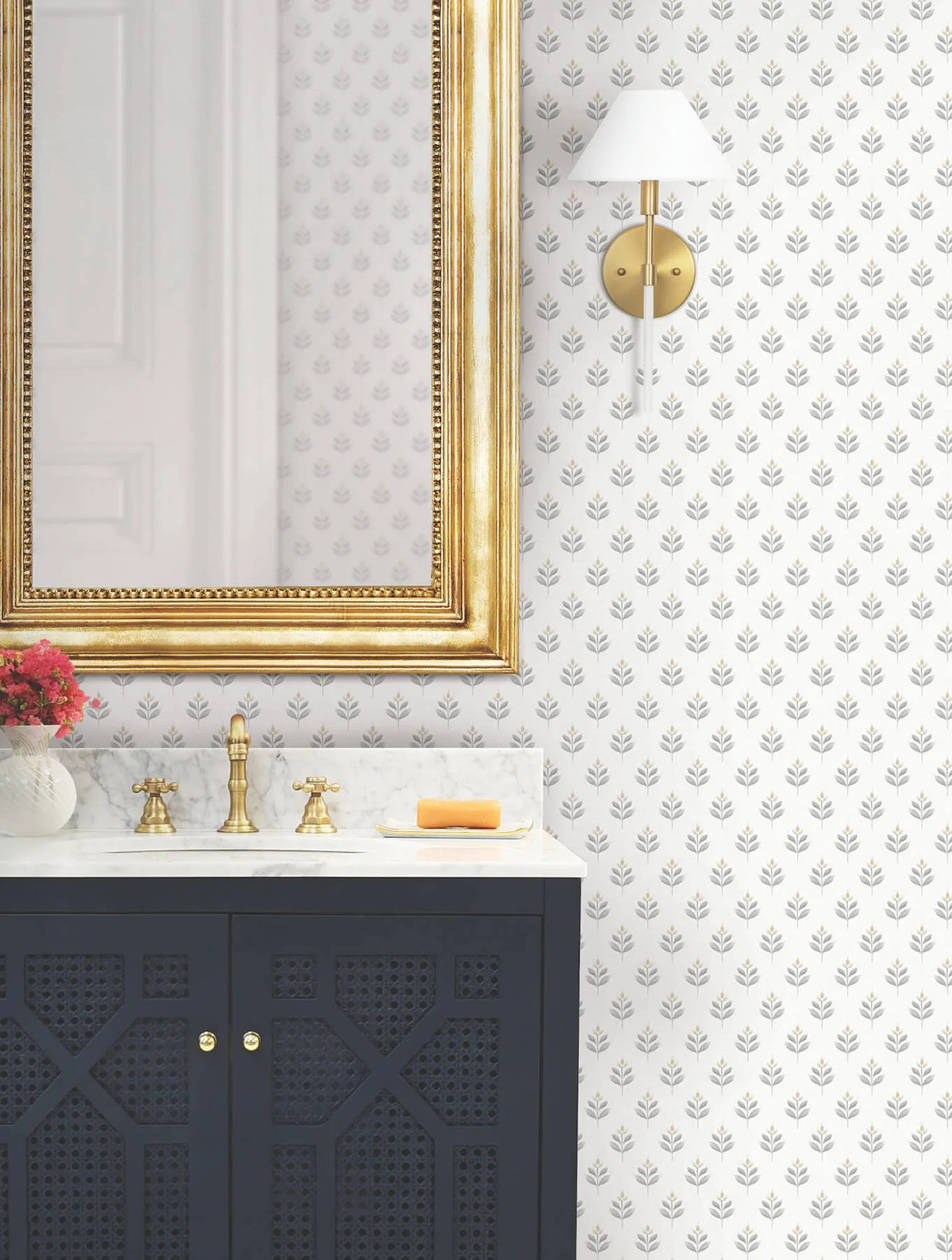 Antonina Vella Serene Villa wallpaper, color Stone, SKU LL3234