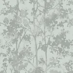 Antonina Vella Shimmering Foliage wallpaper, color Spa & Silver, SKU MD7142