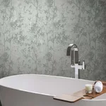 Antonina Vella Shimmering Foliage wallpaper, color Spa & Silver, SKU MD7142