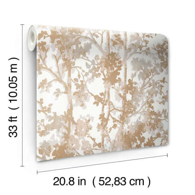 Antonina Vella Shimmering Foliage - White & Gold Wallpaper | Buy Online Antonina Vella Shimmering Foliage wallpaper, color White & Gold, SKU NW3583