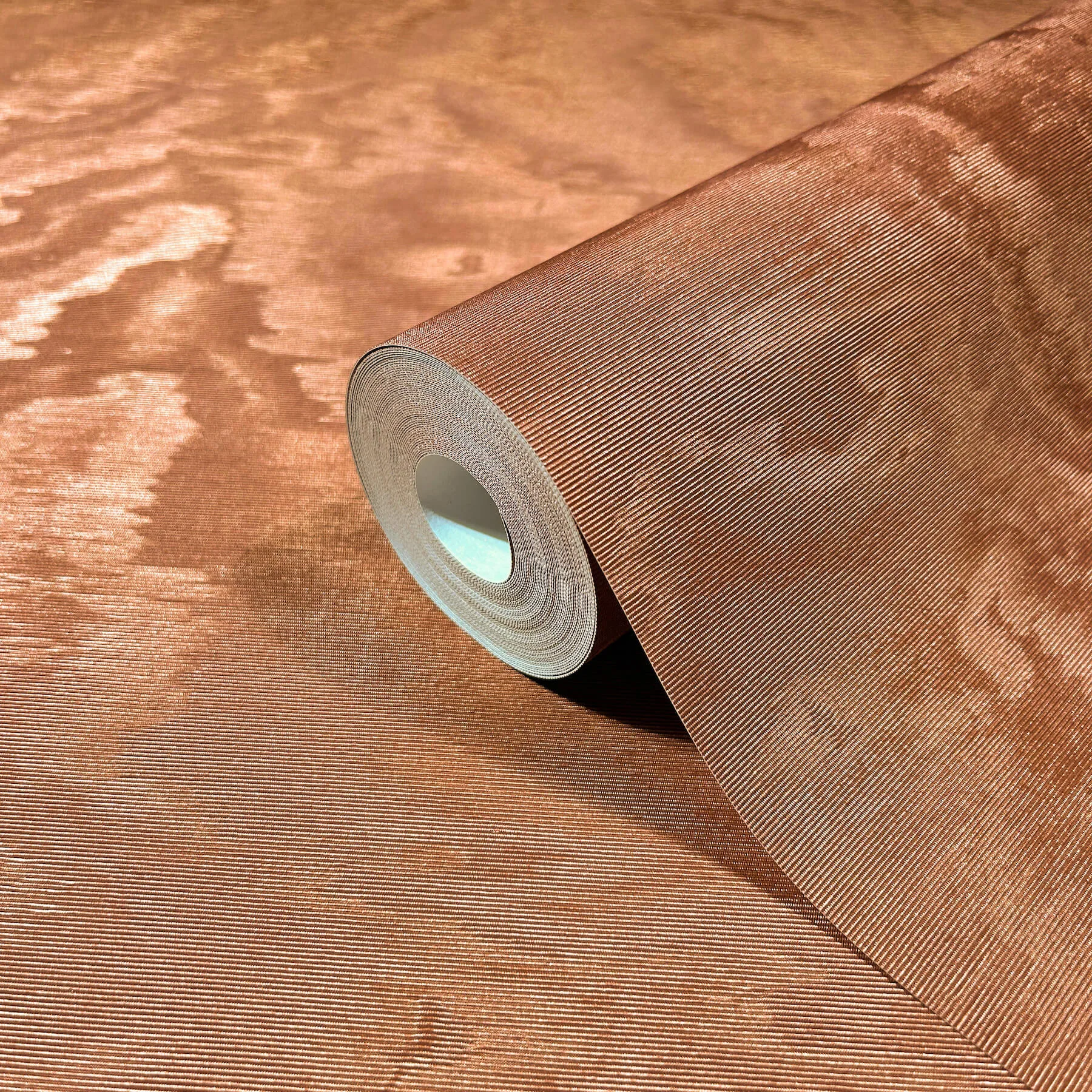 Antonina Vella Shimmering Moire wallpaper, color Copper, SKU MA34926