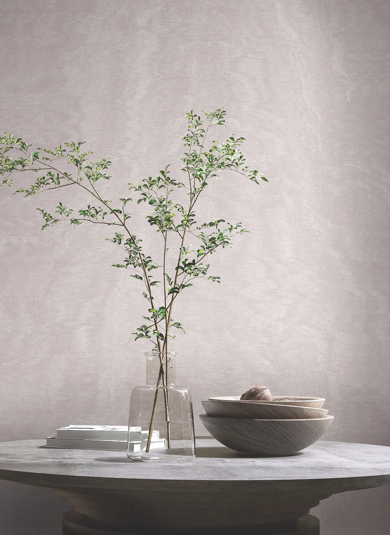 Antonina Vella Shimmering Moire wallpaper, color Dove, SKU MA34920