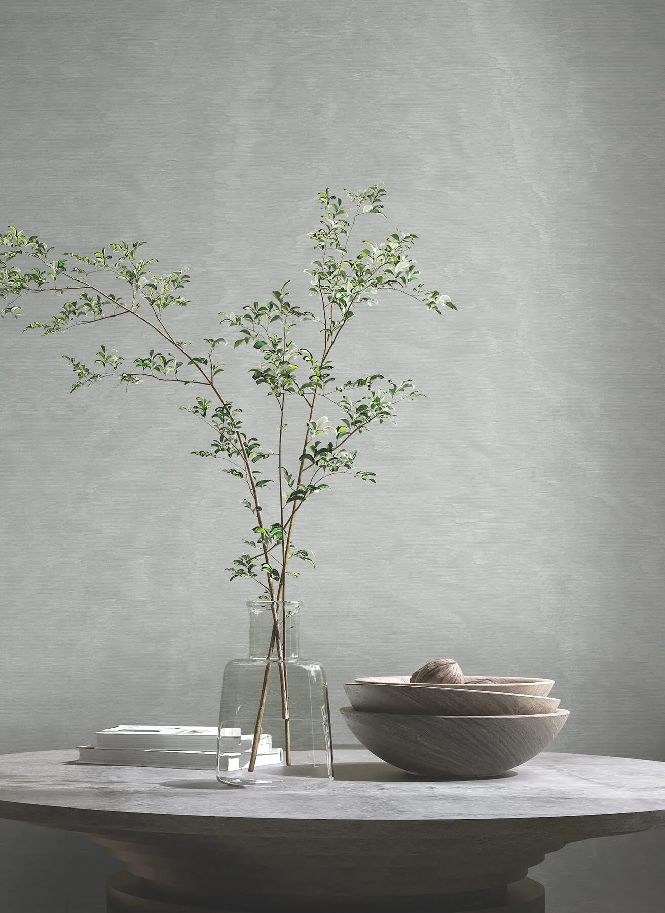 Antonina Vella Shimmering Moire wallpaper, color Silver, SKU MA34923