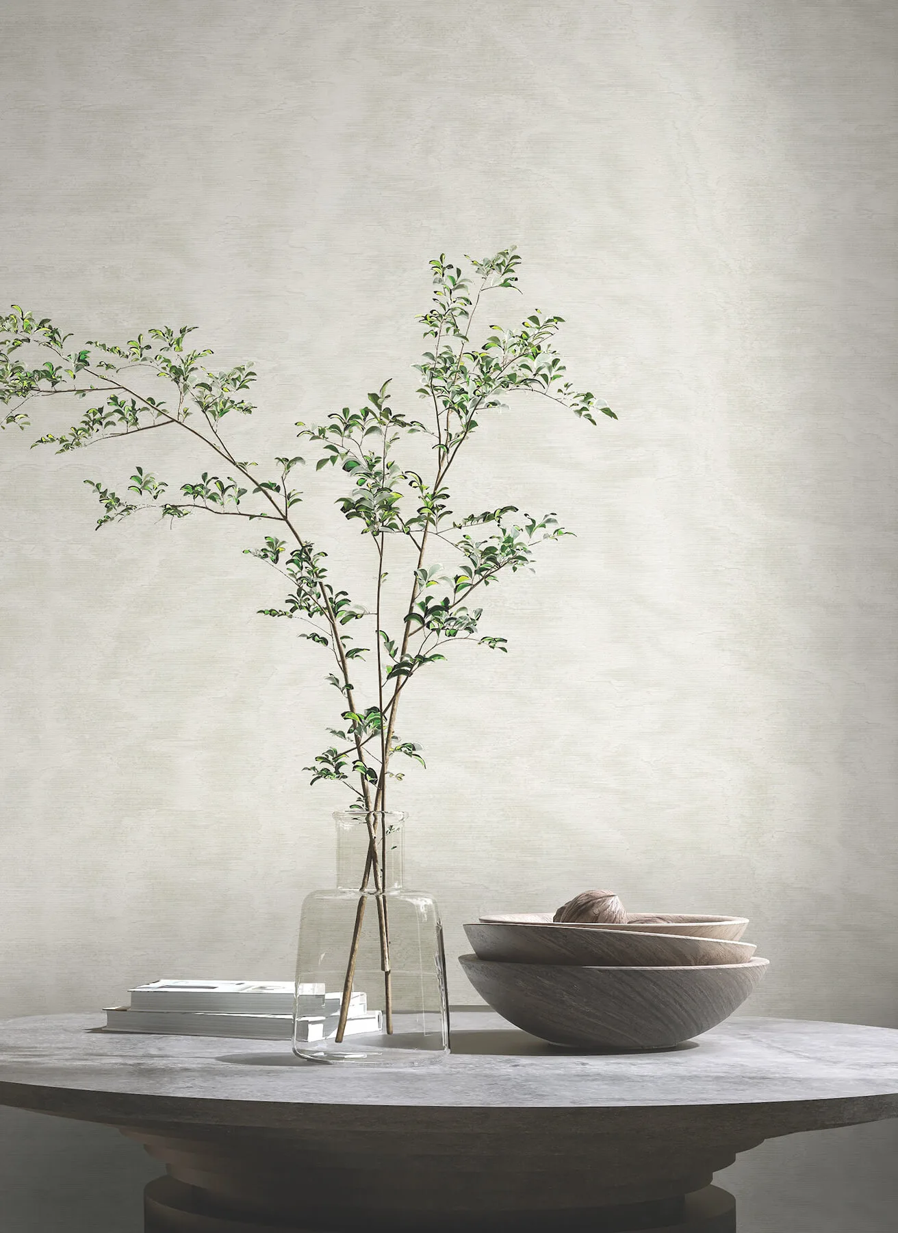 Antonina Vella Shimmering Moire wallpaper, color White, SKU MA34921
