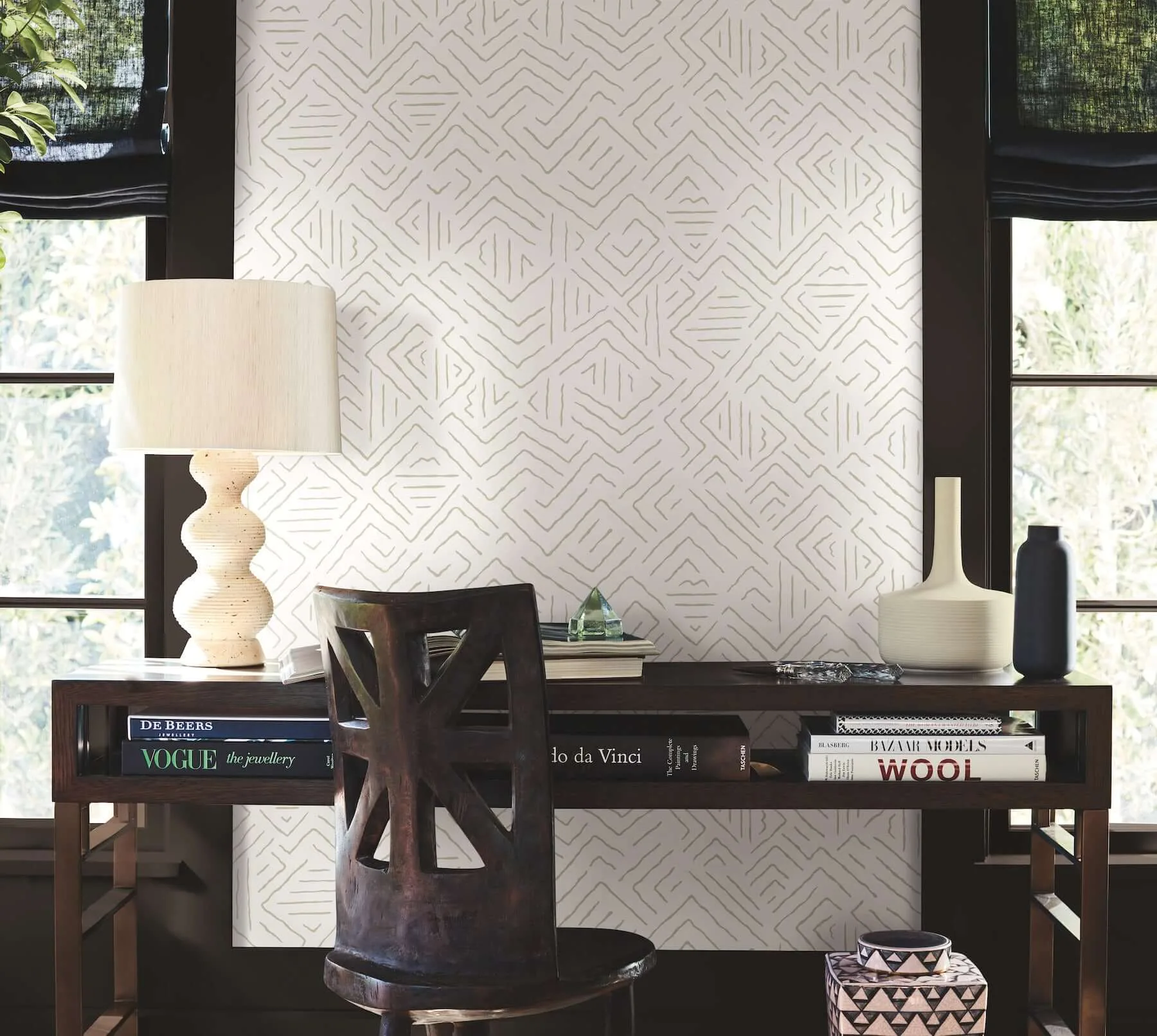 Antonina Vella Sirih - Beige Wallpaper | Buy Online Antonina Vella Sirih wallpaper, color Beige, SKU AB3085
