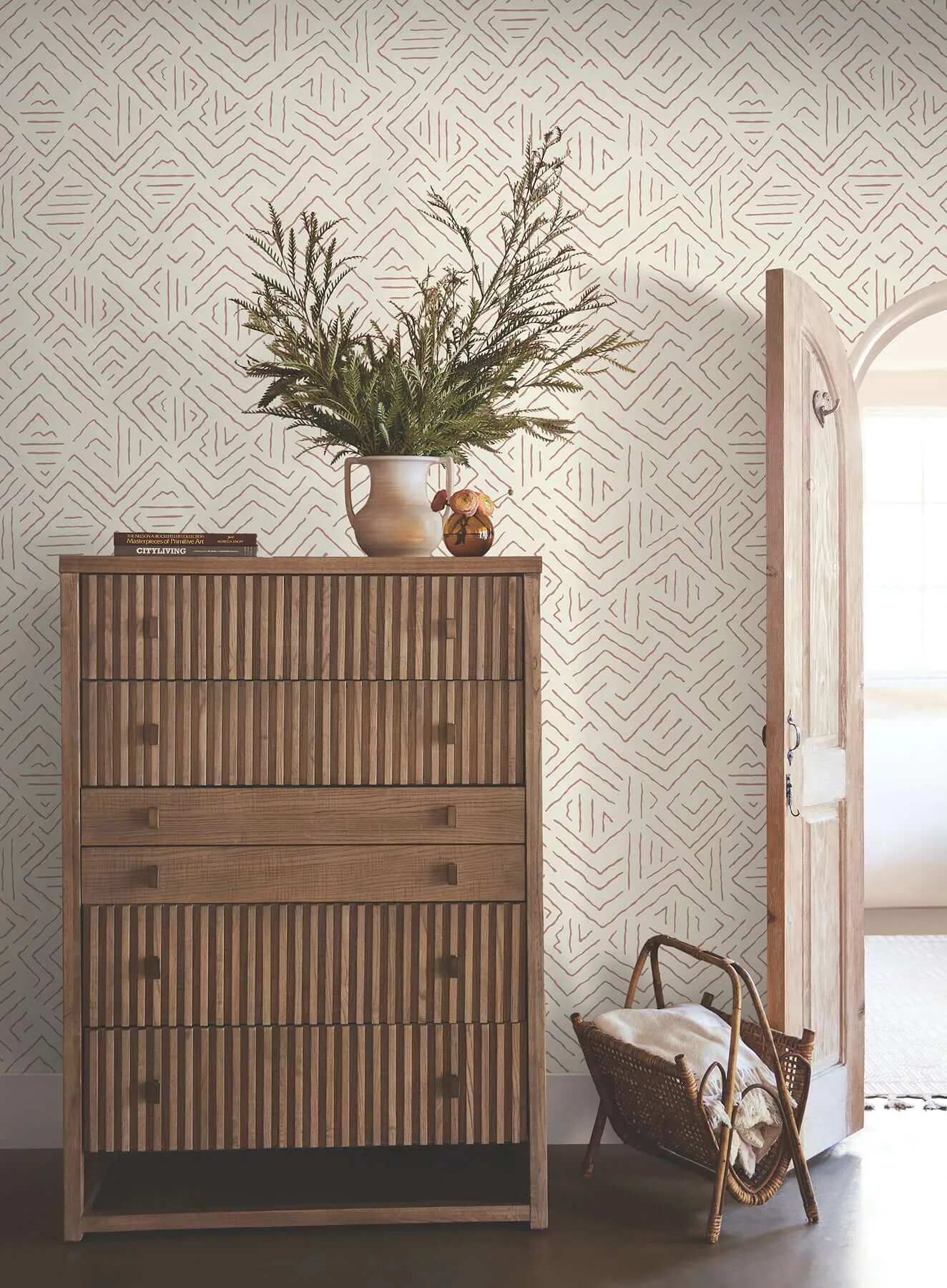 Antonina Vella Sirih wallpaper, color Sedona, SKU AB3086
