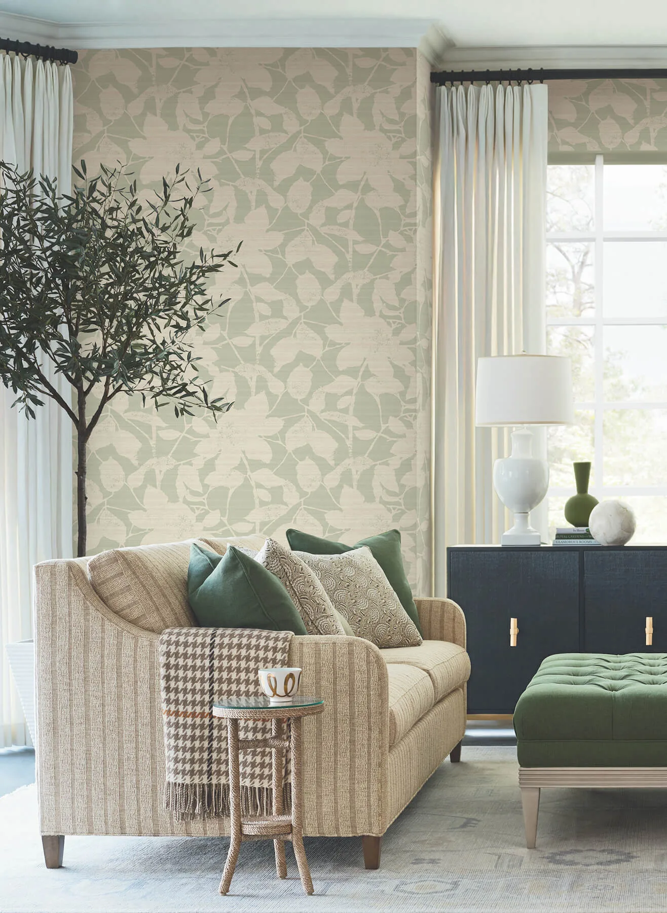 Antonina Vella Solange wallpaper, color Sage, SKU LL3216