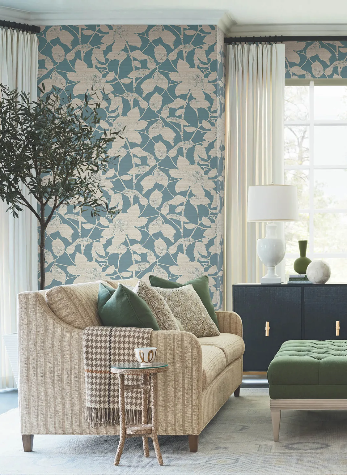 Antonina Vella Solange wallpaper, color Teal, SKU LL3214