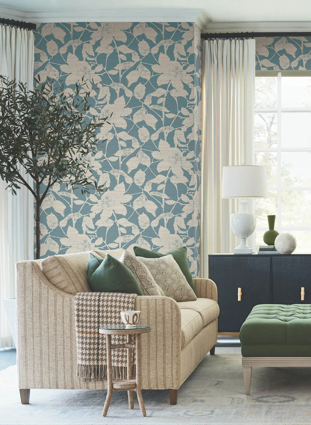 Antonina Vella Solange wallpaper, color Teal, SKU LL3214