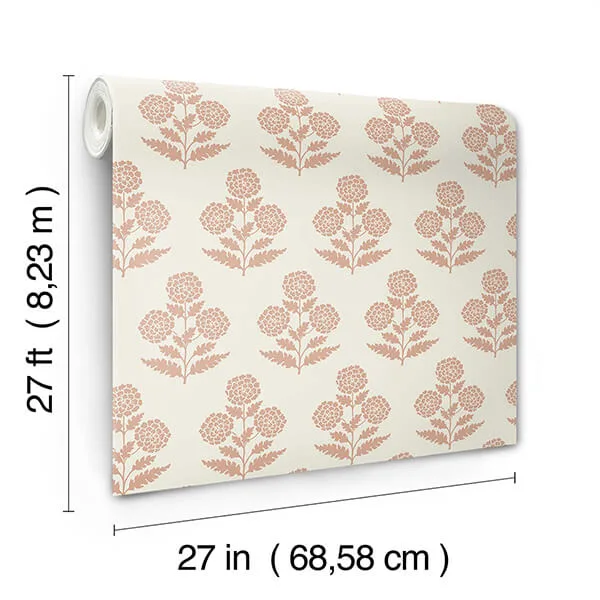 Antonina Vella Souci - Rose Wallpaper | Buy Online Antonina Vella Souci wallpaper, color Rose, SKU VP1434