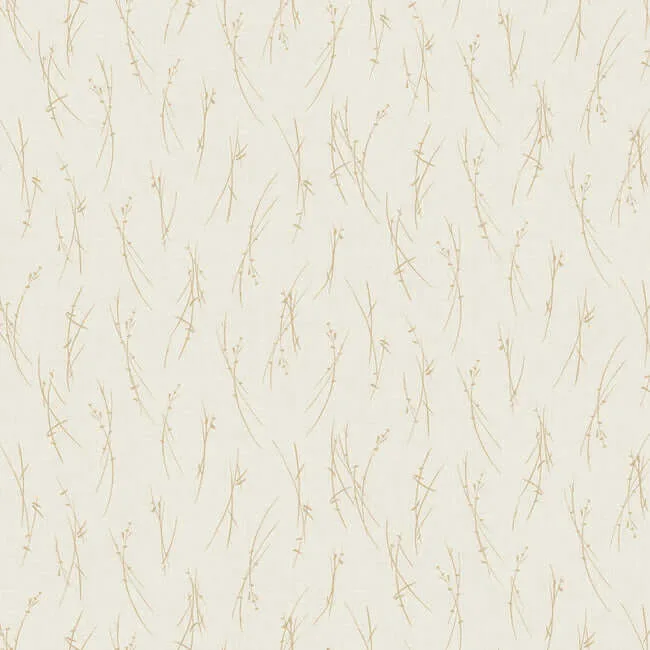 Antonina Vella Sprigs wallpaper, color Cream & Gold, SKU MD7192